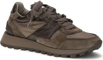 Brunello Cucinelli Womens Brown Calf Leather Bos Taurus Athletic Sneakers