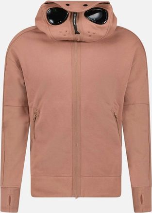 C.P. Company Mens CP Company Hooded Explorer Goggle Zip Up Sweatshirt Light Brown - Size: 38