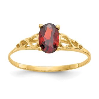 Diamond2Deal 14k Yellow Gold Garnet Ring