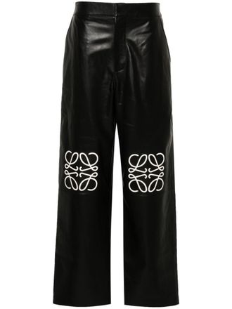 Loewe Anagram Baggy Leather Trousers