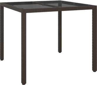 vidaXL Mesa de comedor de jardín Marrón 90 x 90 x 75 cm Poliratán Vidaxl