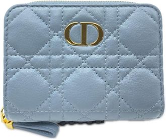 Dior Blue Leather Wallet (Bi-Fold) (Pre-Owned)