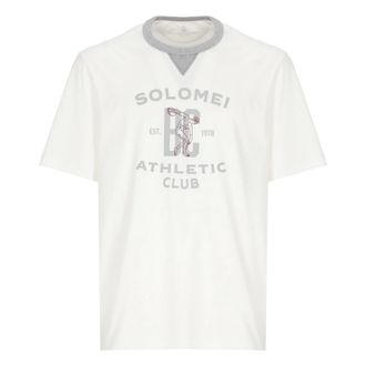 Brunello Cucinelli Brunello Cucinelli, T-Shirts, male, White, Size: 2XL T-shirt with print