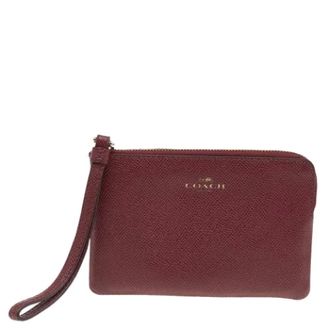 Coach Pre-owned Clutches, female, Red, Size: ONE SIZE Pre-owned Leather Clutch