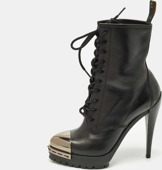Casadei Size 38.5 Black Leather Ankle Length Boots