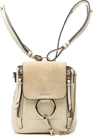 Chloé 2010-2025 Mini Calfskin and Suede Faye backpack - Wit