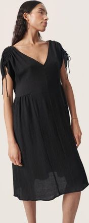 Soaked In Luxury Kehlani Open Back Short Sleeve Dress in Black at Nordstrom, Size Xx-Large