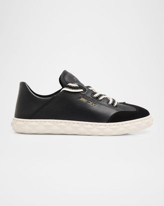 Jimmy Choo London Diamond Light Flex Mixed Leather Low-Top Sneakers