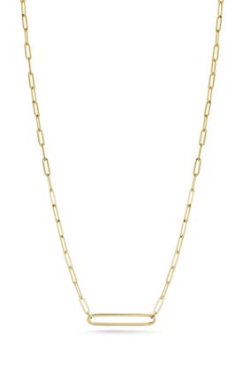 Ember Fine Jewelry 14K Gold Bar Paperclip Necklace
