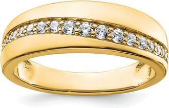 Diamond2Deal 14k Gold Lab Grown Diamond Wedding Band Ring 0.37Ct Clarity- VS Color- D-E