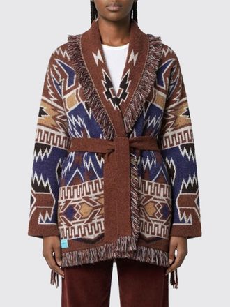 Alanui Jacquard Knit Cardigan with Shawl Collar and Fringed Trim