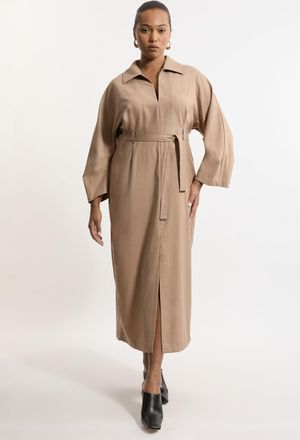 Karen Millen Plus Size Tailored Wide Sleeve Maxi Shirt Dress
