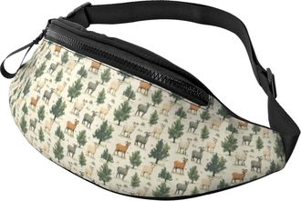 Generic Goat Tree Print Bum Bags Waist Bag Lightweight Bumbags For Ladies Women Camping 14X35Cm