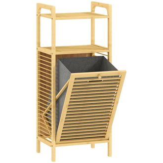 HOMCOM Armario de ba&ntilde;o 40x30x95 cm madera natural