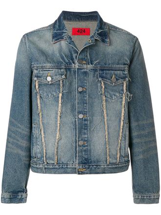 424 gerafeld detail denim jack - Blauw