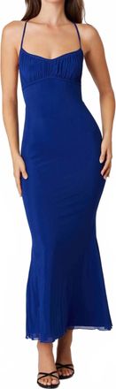 Cotton Candy Maxi Micro Mesh Dress In Cobalt Blue