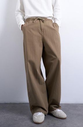 Topman Herringbone Pants in Khaki at Nordstrom, Size Xx-Large