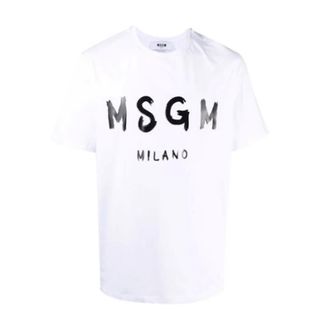 Msgm Msgm, Heren, Tops, Wit, Maat: M Katoen