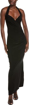 Norma Kamali Halter Sweetheart Side Drape Gown