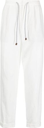 Brunello Cucinelli drawstring linen trousers - men - Linen/Flax/Cotton/Acetate/Cupro - 50 - White