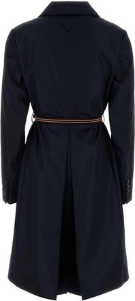 Prada Womens Midnight Blue Re-Nylon Trench Coat Blu