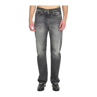 Versace Medusa Buckle Straight Leg Jeans - Heren - Jeans - Zwart - Maat: W32 Katoen