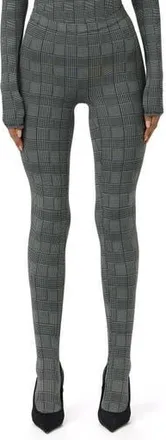 Naked Wardrobe Print Toe Leggings in Houndstooth Plaid at Nordstrom Rack, Size X-Small