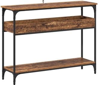 vidaXL Mesa Consola Madera vieja 100 x 29 x 75 cm Madera contrachapada vidaXL