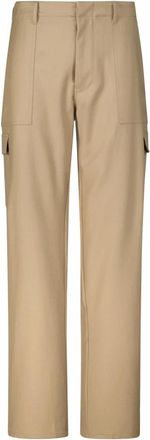 Etro Wollen Broek met Relaxte Pasvorm en Zakken - Heren - Straight fit broeken - Bruin - 2XL - Wol - Broeken