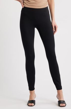 Spanx SPANXsupersmooth PerfectFit Ponte Zip Leggings in Classic Black at Nordstrom, Size X-Large