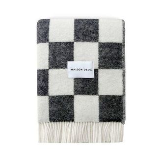 Maison Deux Checkerboard Blanket in Black at Nordstrom, Size Medium