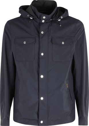 Moorer Blue Fenzi Stu Removable-Hood Padded Polyester Jacket