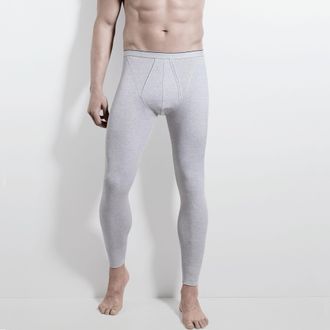 Isa Lange Unterhose ISA BODYWEAR Lange Unterhose mit Eingriff, Herren, Gr. 4XL, graumeliert, Obermaterial: 100% Baumwolle CO., Unterhosen Lange Unterhose