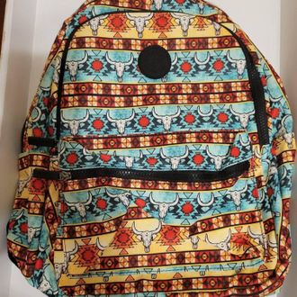 Montana West Bull Skull Aztec Western Backpack In Multicolors