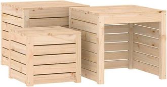vidaXL Set de cajas de jardín 3 piezas madera maciza de pino Vidaxl