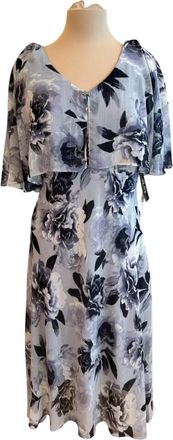 Alex Evenings Floral Print Flowy Chiffon Dress In Multi Blue