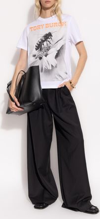 Tory Burch T-shirt With Colorful Print, Womens, White