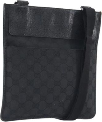 Gucci Pre-owned Vintage GG Canvas Schoudertas - Dames - Vintage Schoudertas - Zwart - ONE Size - Leer - Vintage