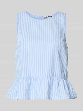 Review Popeline Top mit r&uuml;ckseitigem Schl&uuml;sselloch-Ausschnitt in Bleu, Gr&ouml;&szlig;e XL