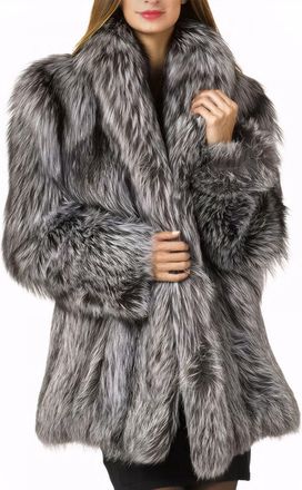 Generic Womens Fuax Fur Coat Winter Warm Fluffy Faux Fur Parka Jacket Thick Plus Size Outerwear Overcoat (Silver Grey,L)