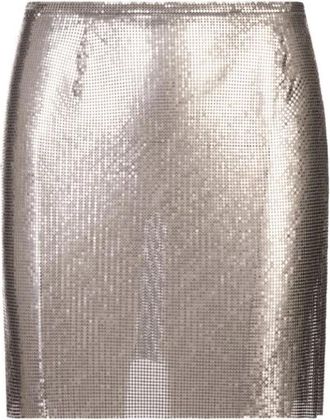 Paco Rabanne Minirok in Mesh - Dames - Korte rokken - Grijs - XS - Rokken