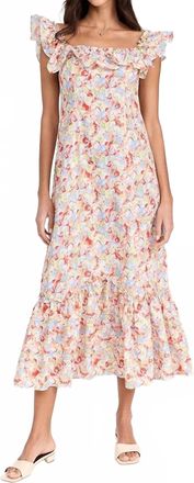 Rixo June Midi Dress In Sherbet