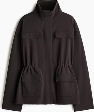 H&M Ponte Di Roma Jacket in Dark Brown at Nordstrom, Size X-Small