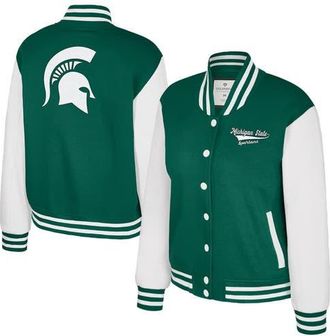 Colosseum Womens Colosseum Green Michigan State Spartans French Baguette Full Snap Fleece Jacket at Nordstrom, Size X-Large