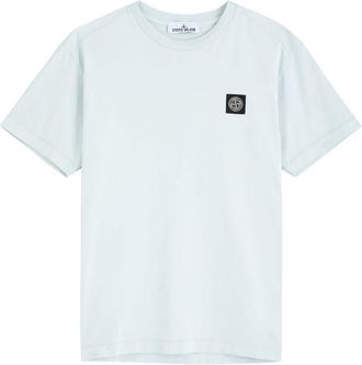 Stone Island Logo Cotton T-shirt - Blue - S