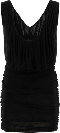 Saint Laurent Womens Black Cupro Mini Dress - Size EU 38 (Womens)