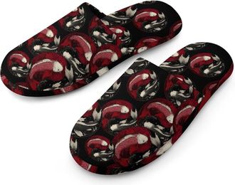 Generic Yin And Yang Japanese Fish Mens Cozy Memory Foam Slippers Warm Cotton House Shoes Comfy Slipper for Indoor Outdoor