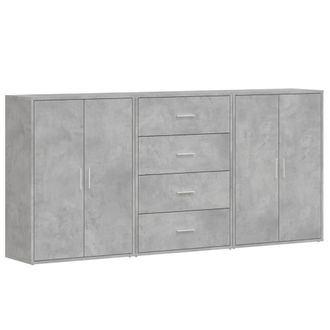 Berkfield Home Sideboards 3 pcs Concrete Grey 60x31x84 cm Engineered Wood | Size: 60 x 31 x 84 cm