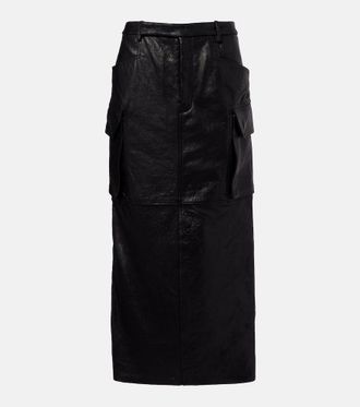 Rick Owens Firbanks leather midi skirt