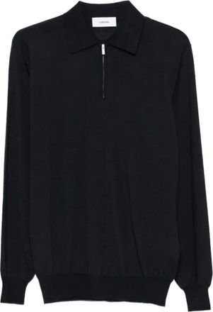 Lardini Polo Trui - Heren - Tops - Blauw - Maat: L Zijde